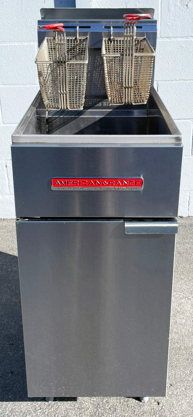 American Range (AF-50HE) 50lb. 200-400℉ Commercial Restaurant NAT Gas Fryer