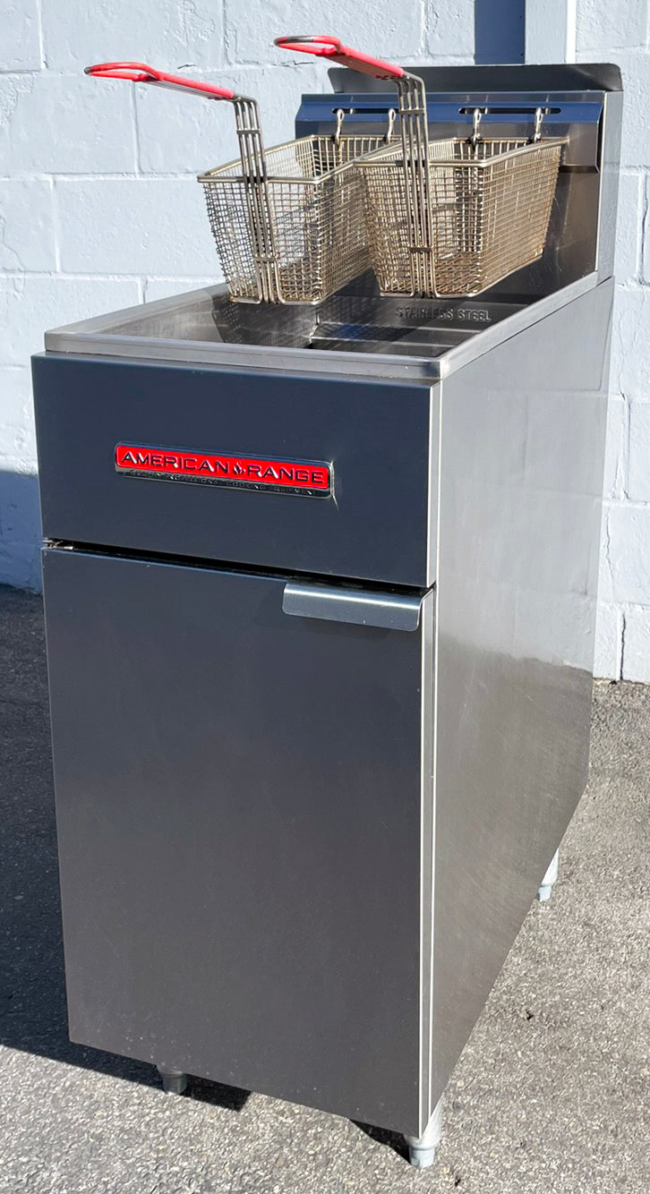 American Range (AF-50HE) 50lb. 200-400℉ Commercial Restaurant NAT Gas Fryer
