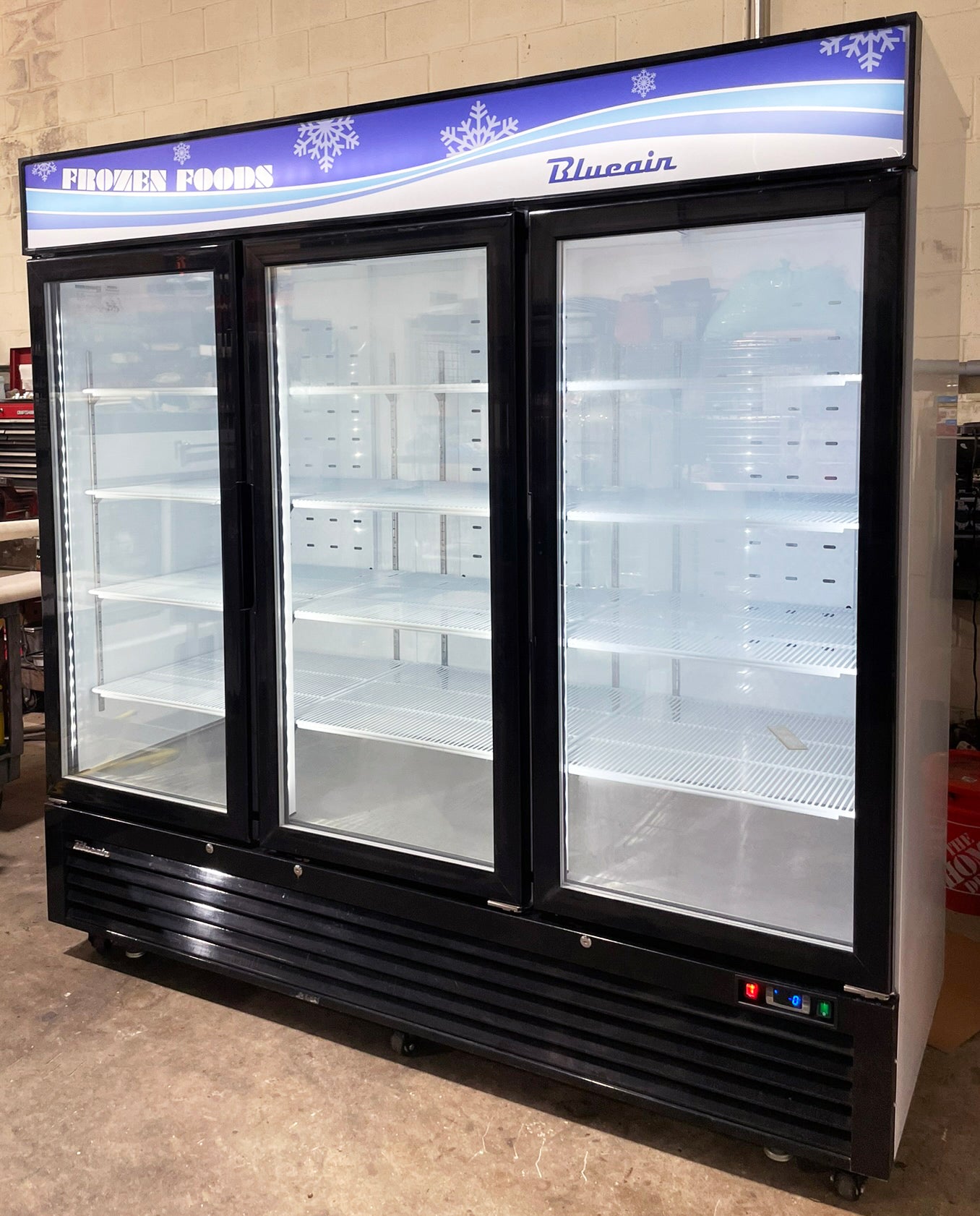 Blue Air (BKGF72-HC) 82″W 3-Door Reach-In Commercial Glass Merchandiser Freezer