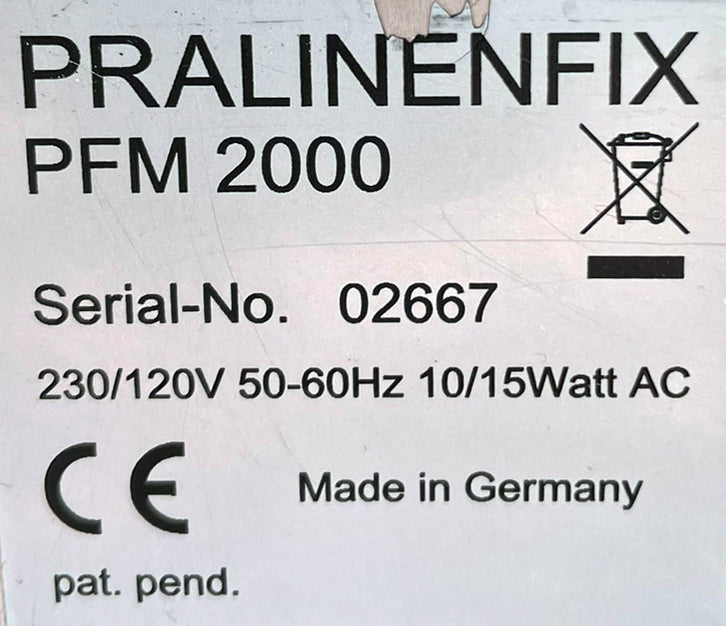Pralinenfix (PFM2000) 8-Piston 3.2 Gallon Heated Bakery Confectionary Depositor