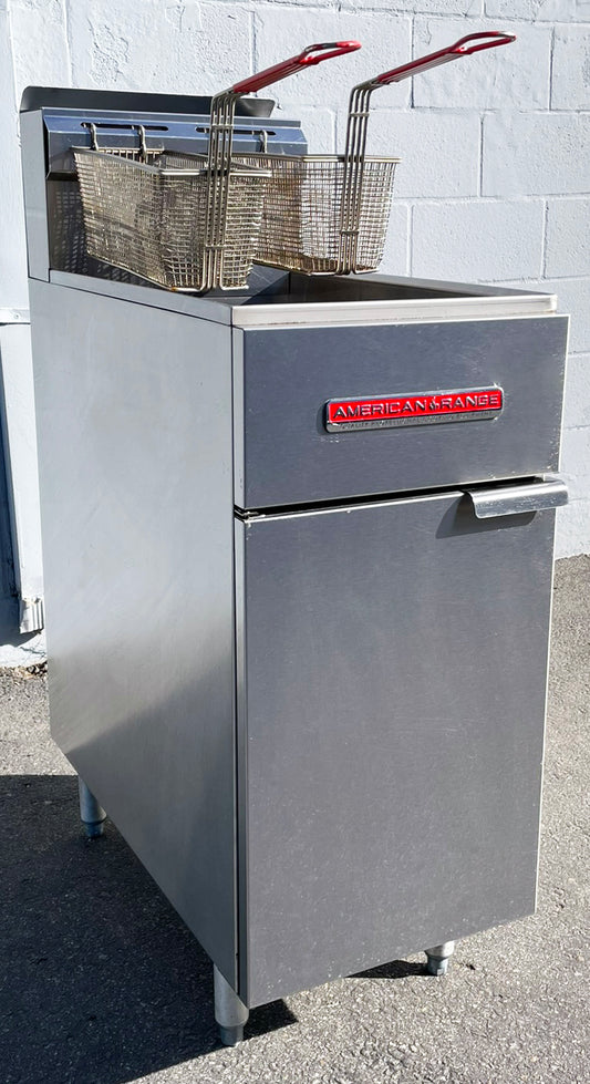 American Range (AF-50HE) 50lb. 200-400℉ Commercial Restaurant NAT Gas Fryer