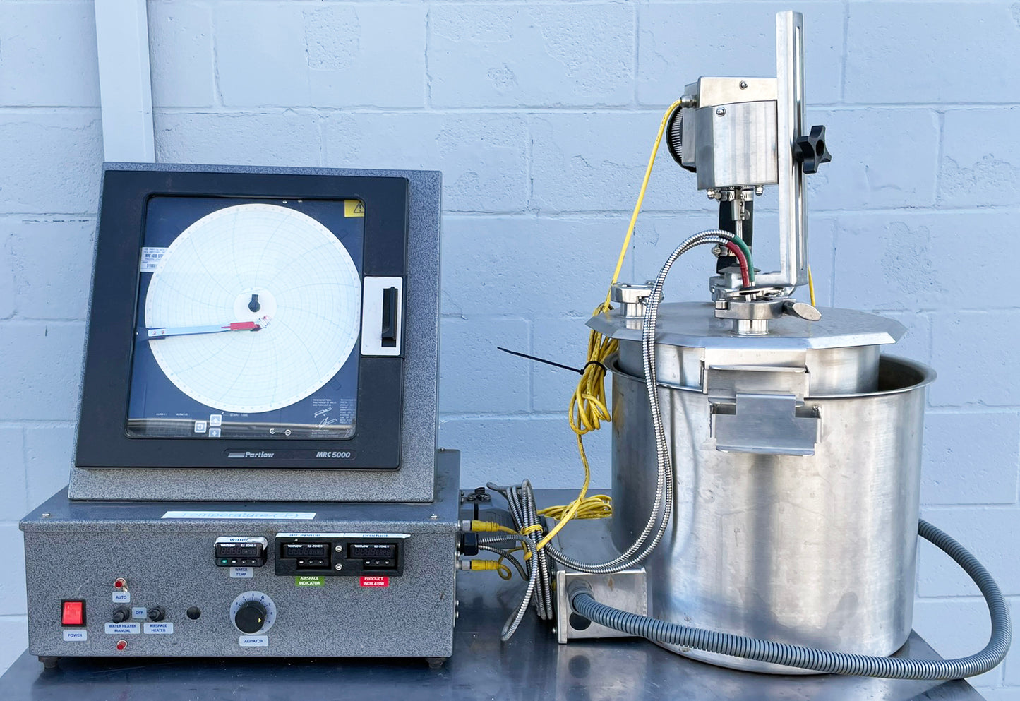 MicroDairy Designs 4GAL Stainless Steel Table Top Ice Cream Milk Pasteurizer With Partlow MRC5000 2-Pen Digital Thermometer Chart Recorder