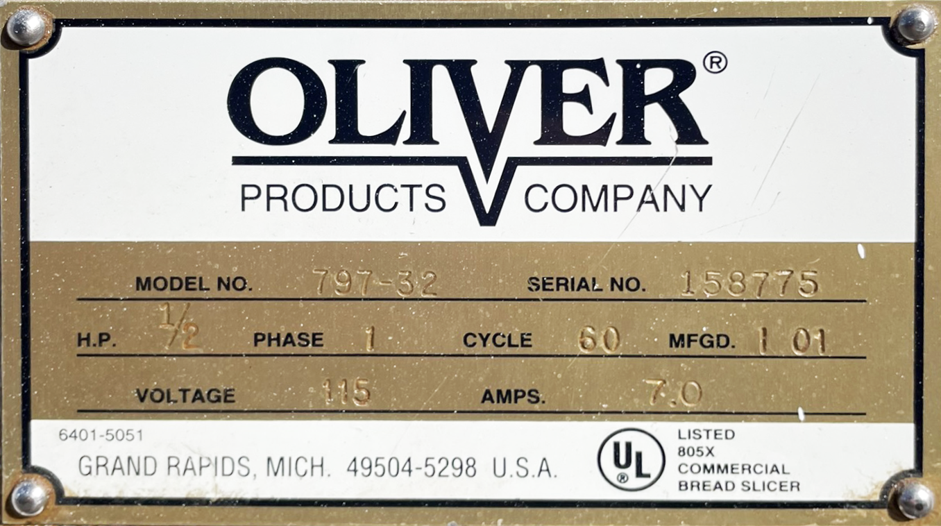 Oliver (797-32) 1/2″ Gravity Feed Commercial Bakery Bread Food Slicer